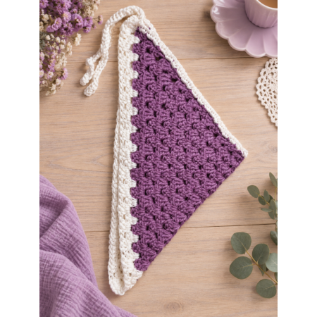 Bandana de crochet morada hecha a mano | SusuCrochet