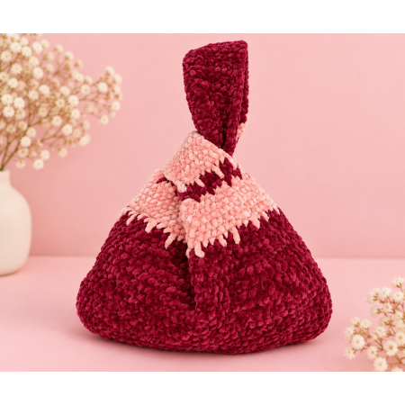 Bolso de crochet burdeos y rosa | SusuCrochet