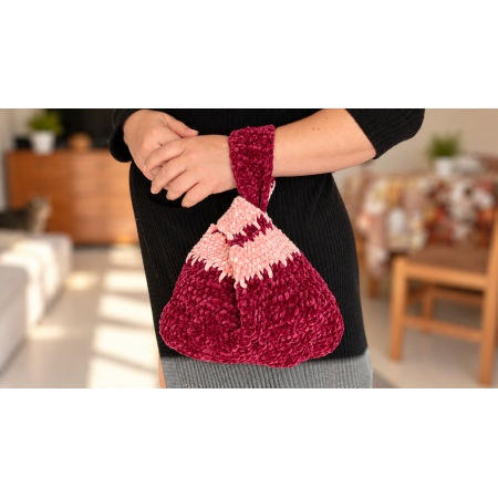 Bolso de crochet burdeos y rosa | SusuCrochet