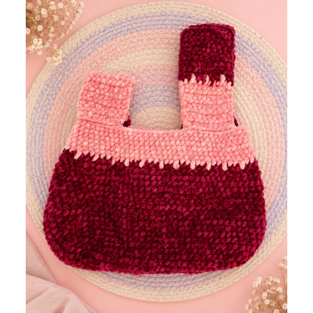 Burgundy & Pink Crochet Bag | SusuCrochet