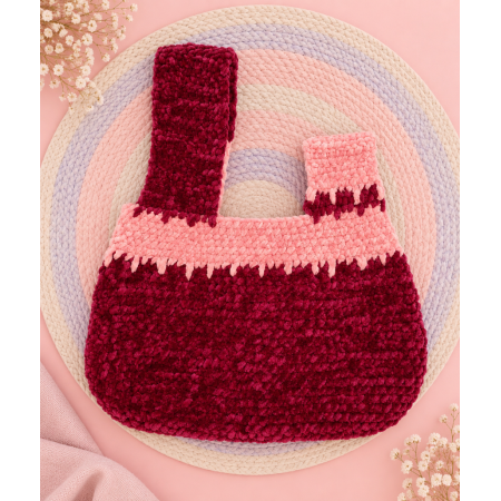Burgundy & Pink Crochet Bag | SusuCrochet