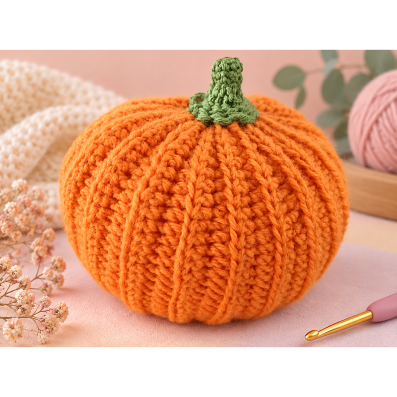 Calabaza Crochet Naranja Hecha a Mano | Lanita.es
