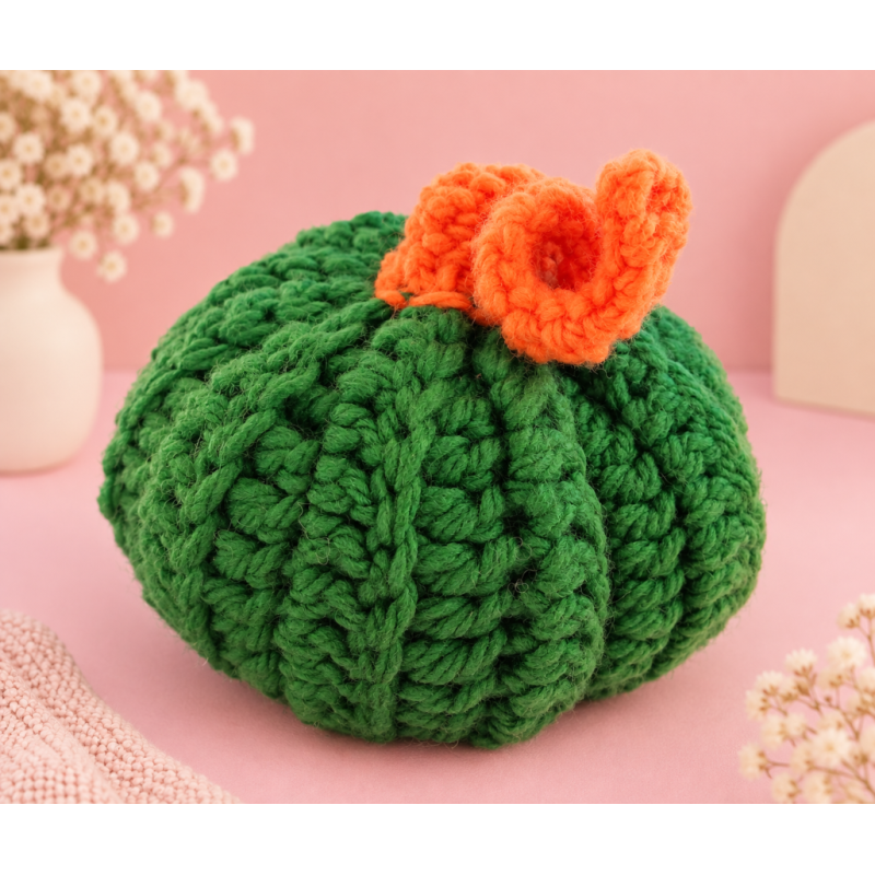 Πράσινη Πλεκτή Κολοκύθα Crochet | Lanita.es