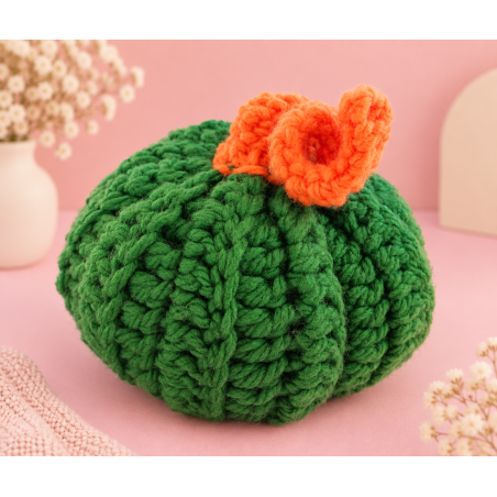 Calabaza Crochet Verde Hecha a Mano | Lanita.es