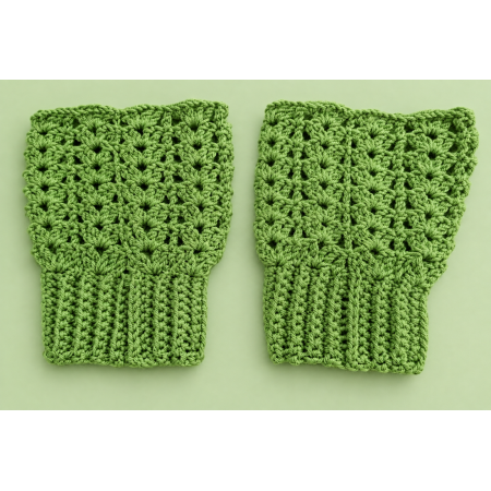 Mitones de crochet verdes hechos a mano | SusuCrochet